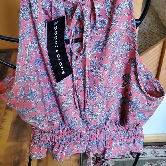 Paper Crane Sleeveless Paisley Spaghetti Strap Sz. M Top - Picture 7 of 11